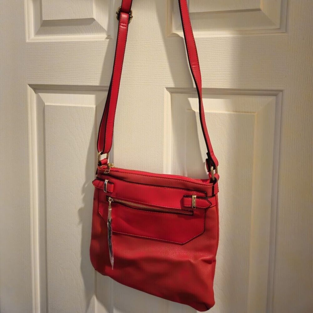 Aldo Red Purse Handbag with adjustable strap  10" x 11"